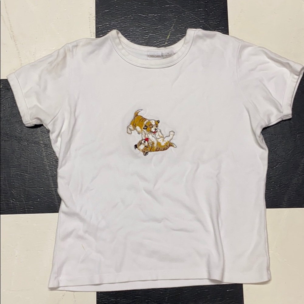 Vintage Puppy Embroidered Tee 🐶